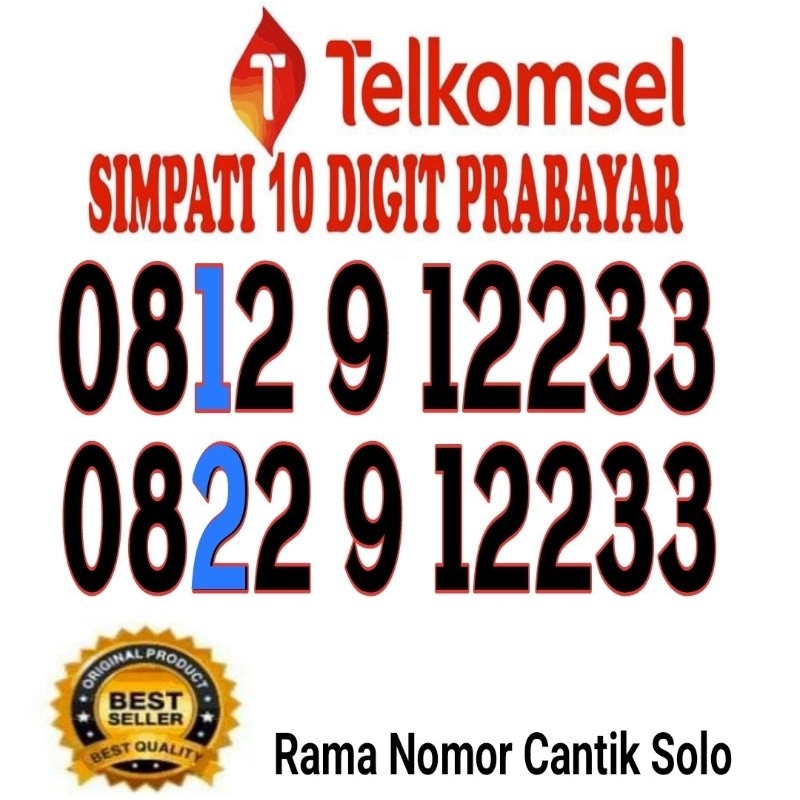 Nomor Cantik Telkomsel 10 Digit Prabayar Nomor Cantik Simpati Couple  4G/5G