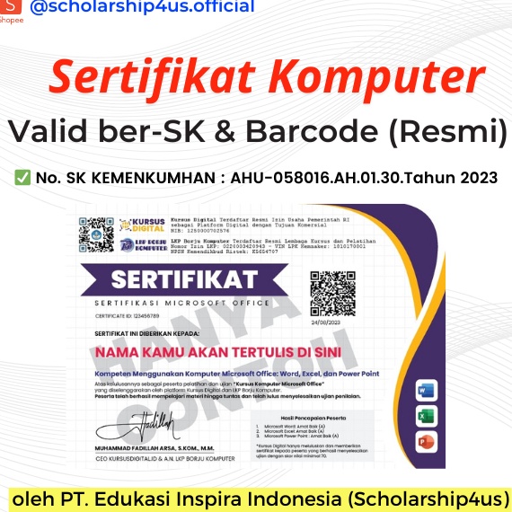

SERTIFIKAT KOMPUTER RESMI LEGAL BERBARCODE ART V7Z6
