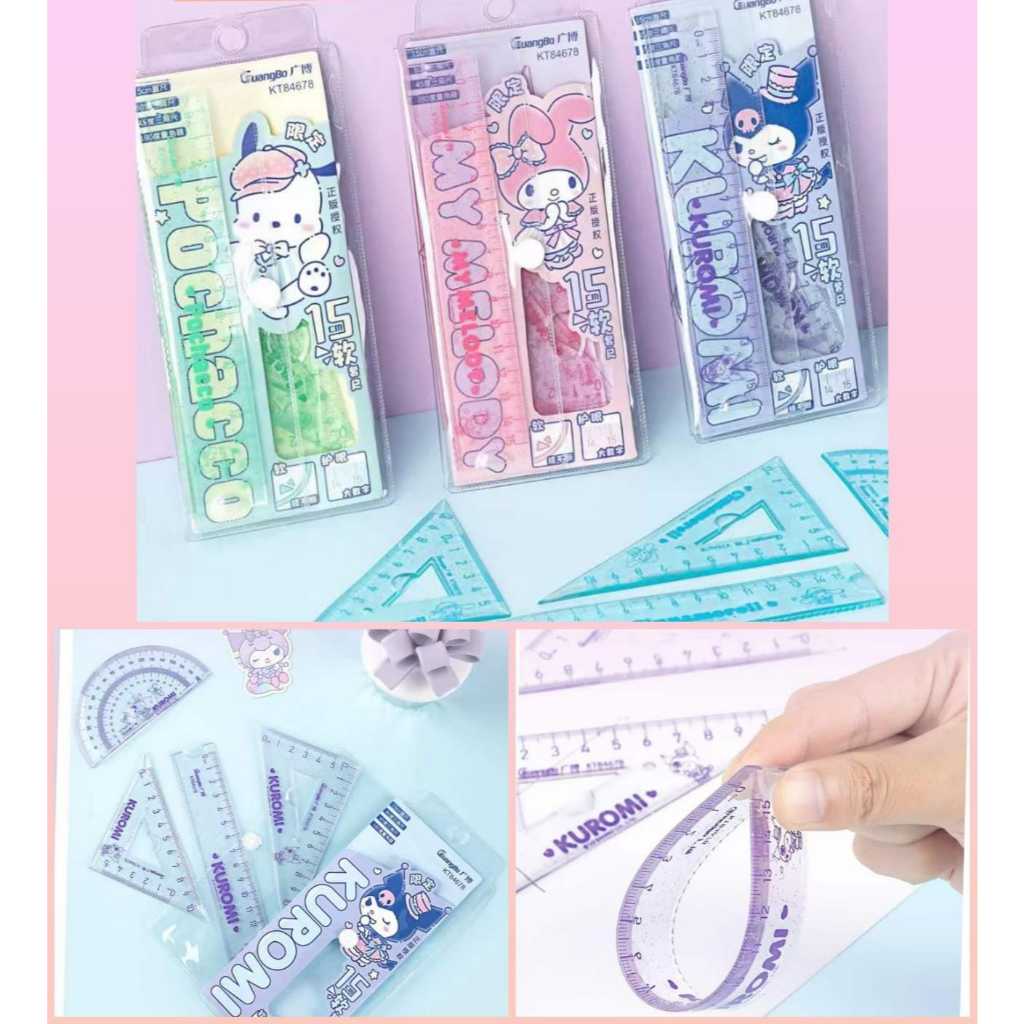 

penggaris set lipat isi 4