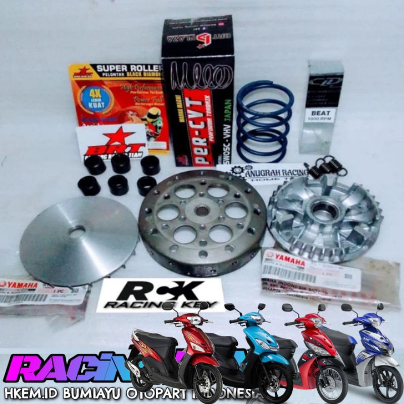 Paket Pulley Custom Mio J Mio GT 54P Kipas Rumah Roller Bubut 13,5 Derajat Mio Sporty Smile 5TL 5LW 