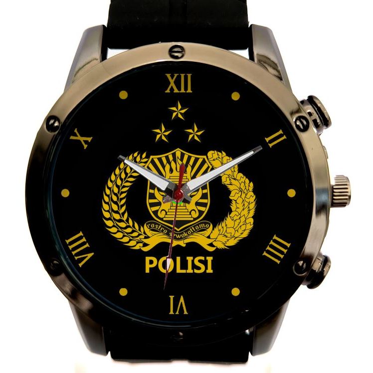 Jam Tangan Pria keren Logo Polisi POLRI