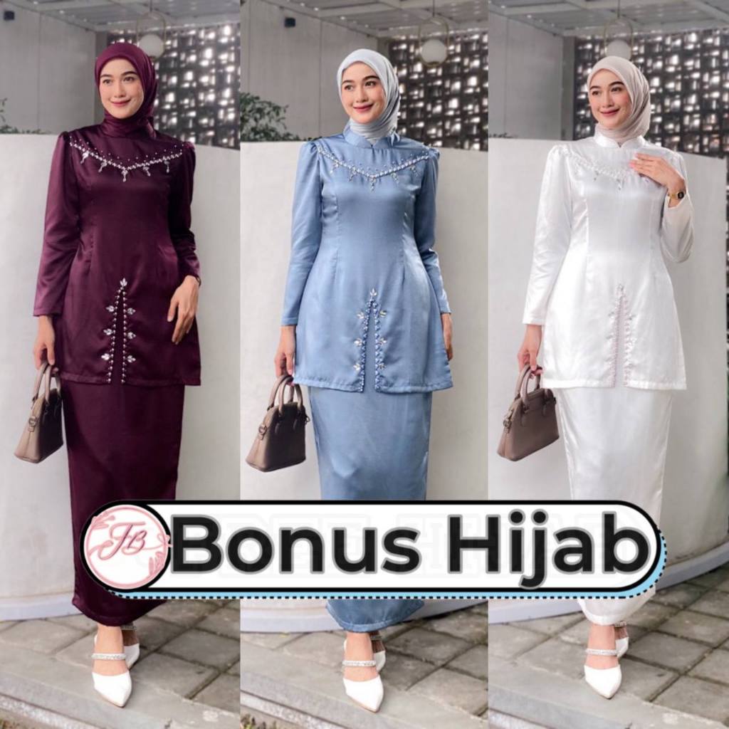 Oneset FAYRA Baju Kurung Melayu Malaysia Dress Pesta Setelan Wanita Baju Kondangan Kekinian Payet