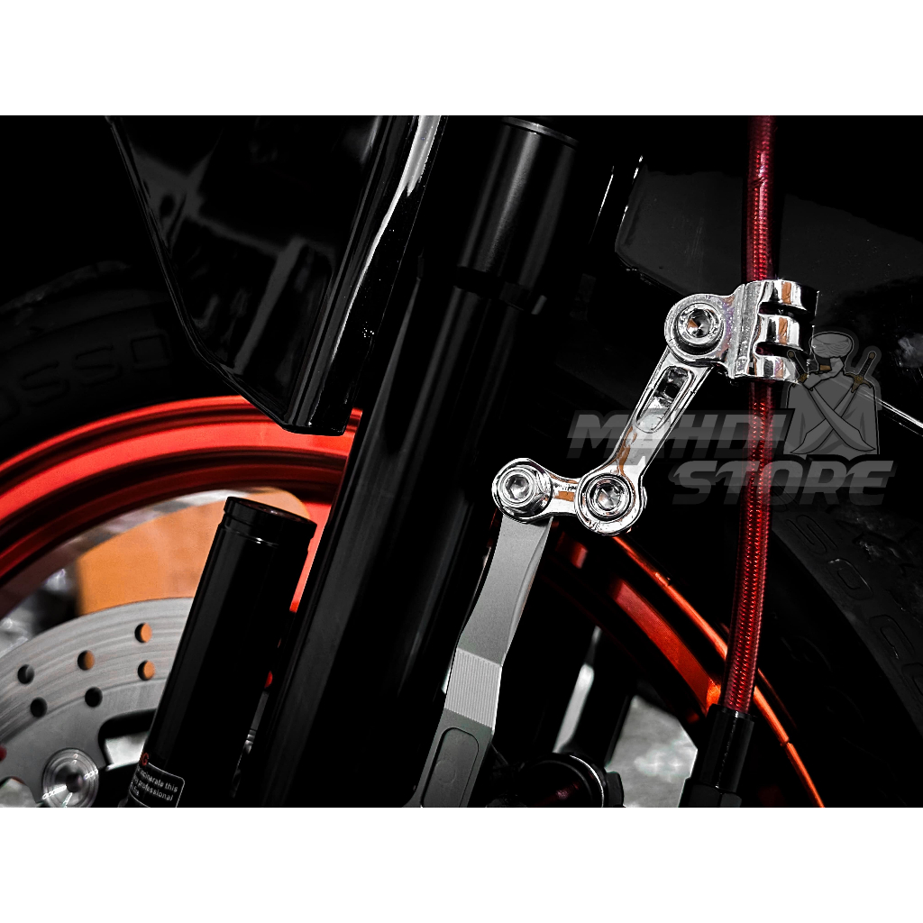 DUDUKAN BREKET BRACKET SELANG REM CAKRAM SHOCK SOK DEPAN CUSTOM CNC CHROME VARIO BEAT SCOOPY NMAX