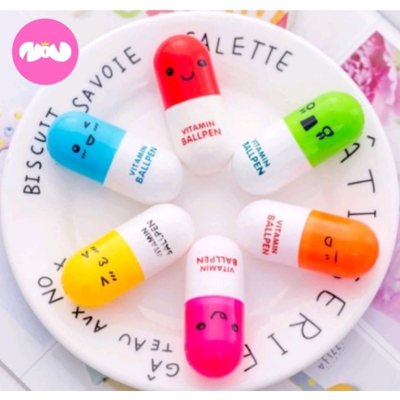 

Pulpen Emoticon Vitamin / Pen Kapsul / Pulpen Lucu Unik ❤️