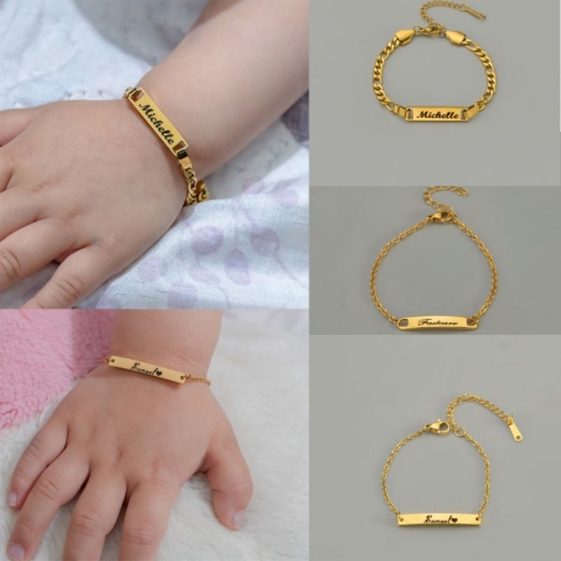 GELANG ANAK PEREMPUAN CUSTOM NAMA EMAS 23