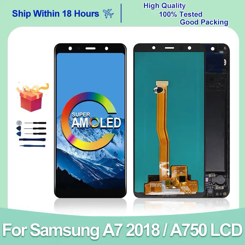 LCD TOUCHSREEN SAMSUNG A7 2018 / A750 Original OLED/AMOLED Fullset