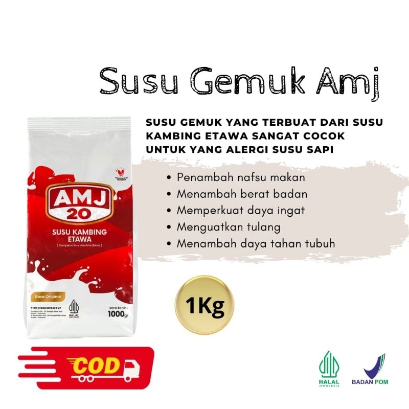 

Susu Kambing Etawa AMJ 1KG BPOM Premium Susu Penggemuk Asli 100% Original/Susu Atasi Sesak Nafas