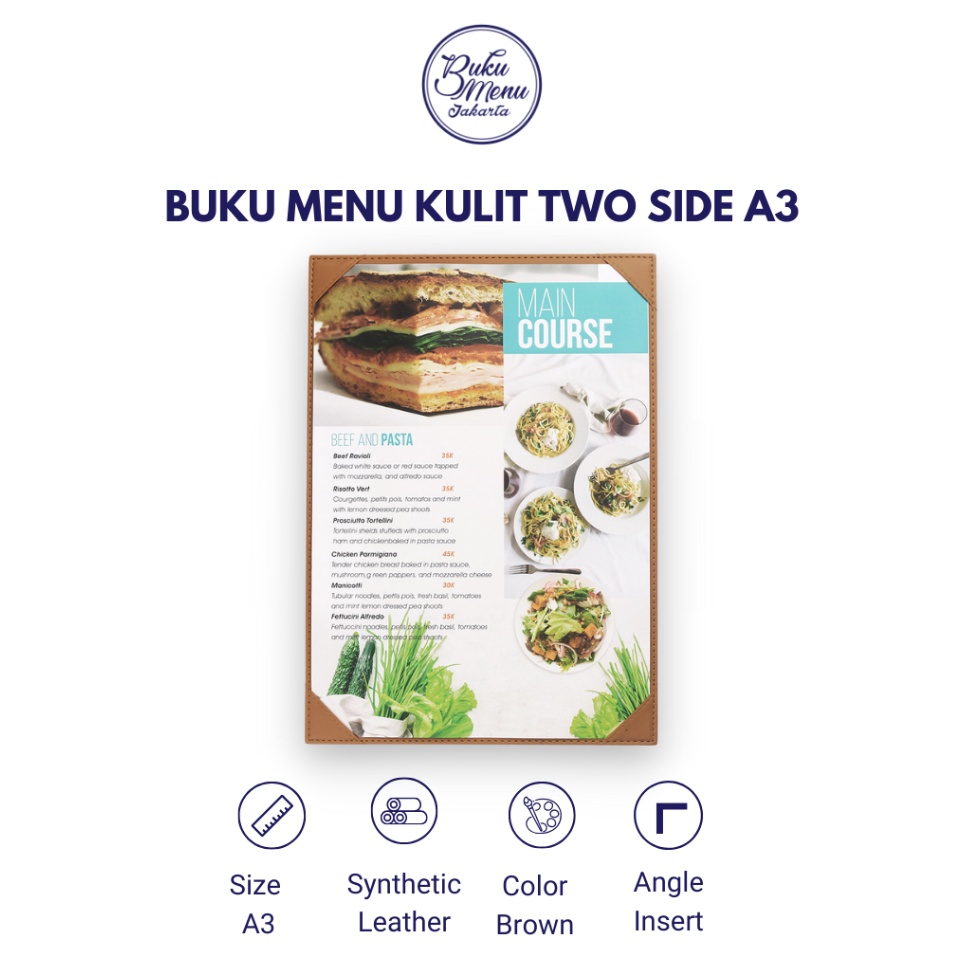 

BUKU MENU KULIT CAFE COFFEE SHOP MODEL TWO VIEW SIDE BY SIDE UKURAN A5A4A3 READY STOCK ART N9J4