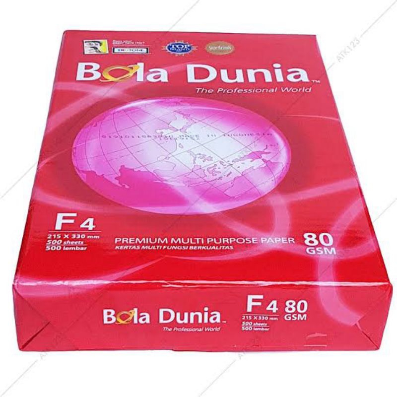 

Kertas HVS Bola Dunia F4/Folio 80 GSM