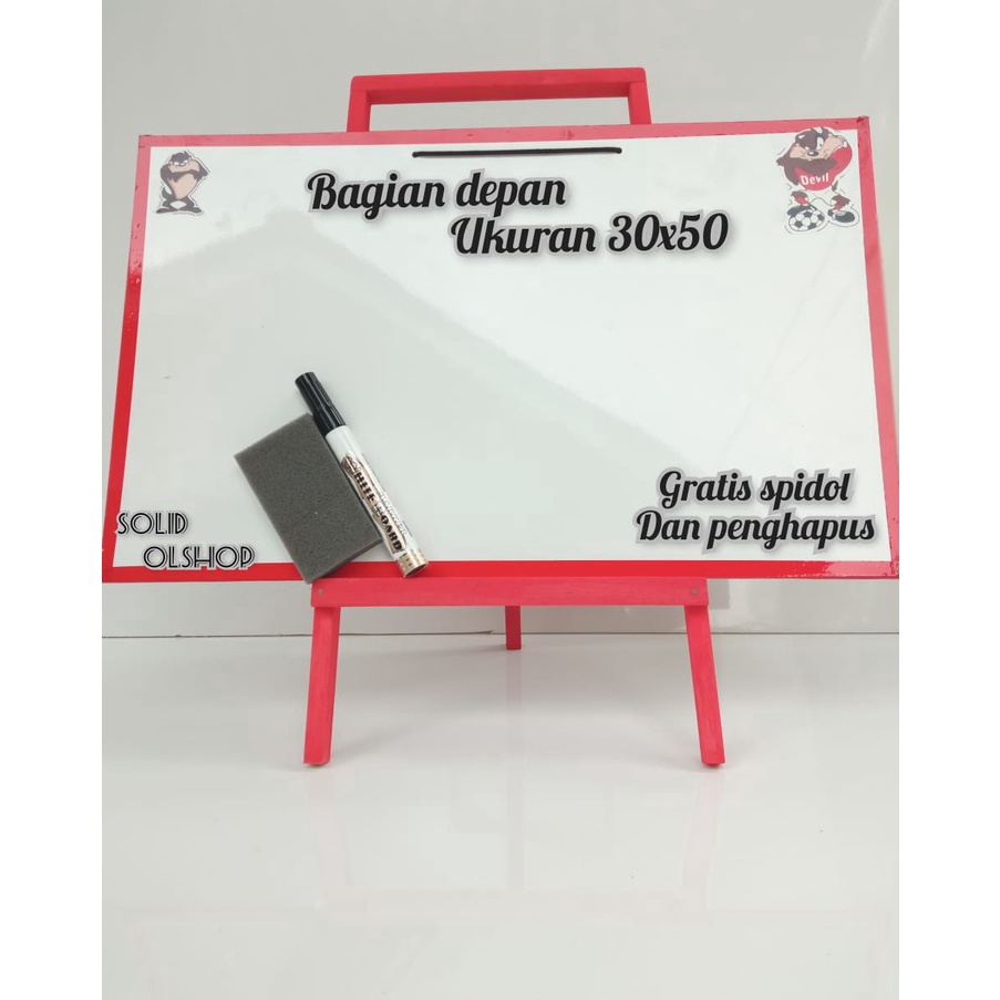 

Papan tulis white board anak dengan penyaangga ukuran 3x5 gratis spidol dan penghapus ART S7S3