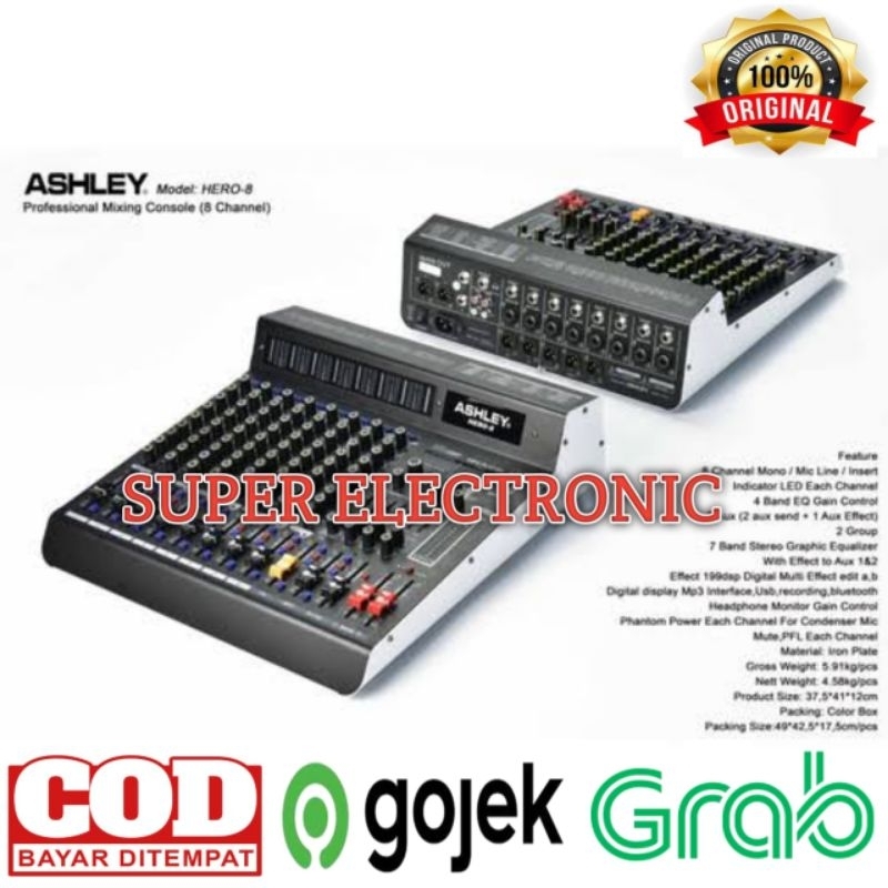 Mixer Auduo Ashley Hero 8 Original 8 Channel Bluetooth