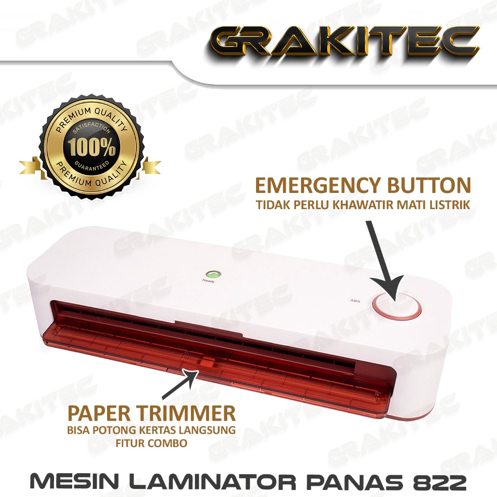 

Mesin Laminating A4 F4 23 mm 825 822 Fitur Combo Laminating Paper Trimmer Emergency Button ART E9B7