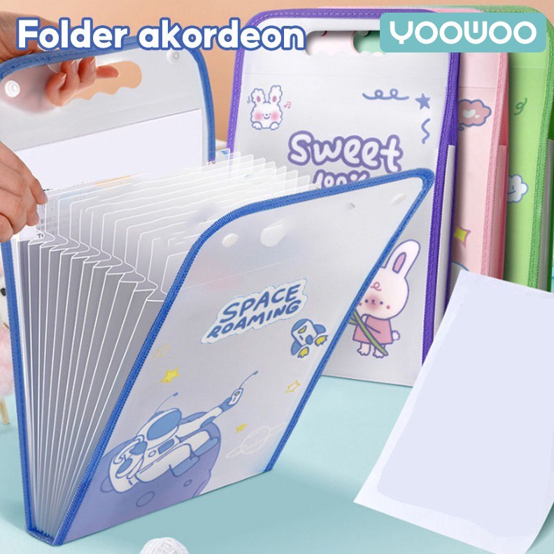 

YooWoo File Organizer penyimpanan berkas folder portable tempat kertas ujian ART D5G3