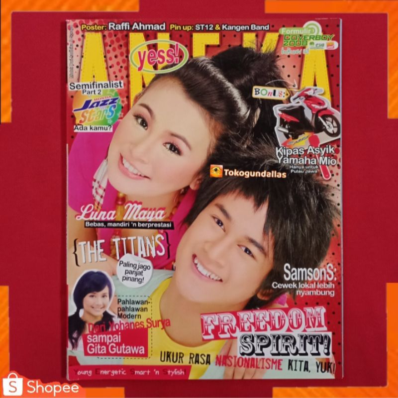 Majalah Aneka yess 2008 / Model Cover Dwi Andhika & Soraya Larasati / artikel Ada Band,The Titan,Sam