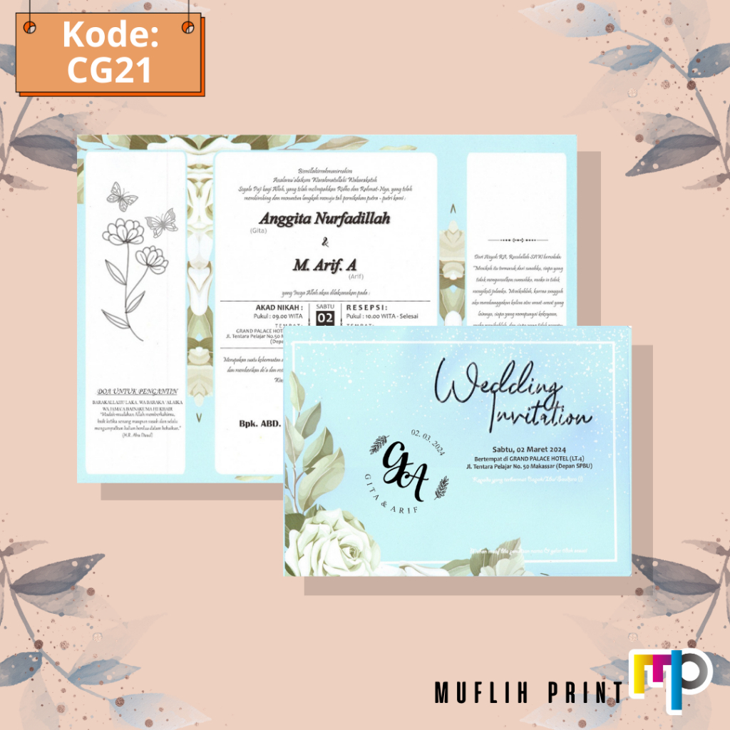 Blangko Undangan Pernikahan Kosong Murah + Amplop Undangan CG21