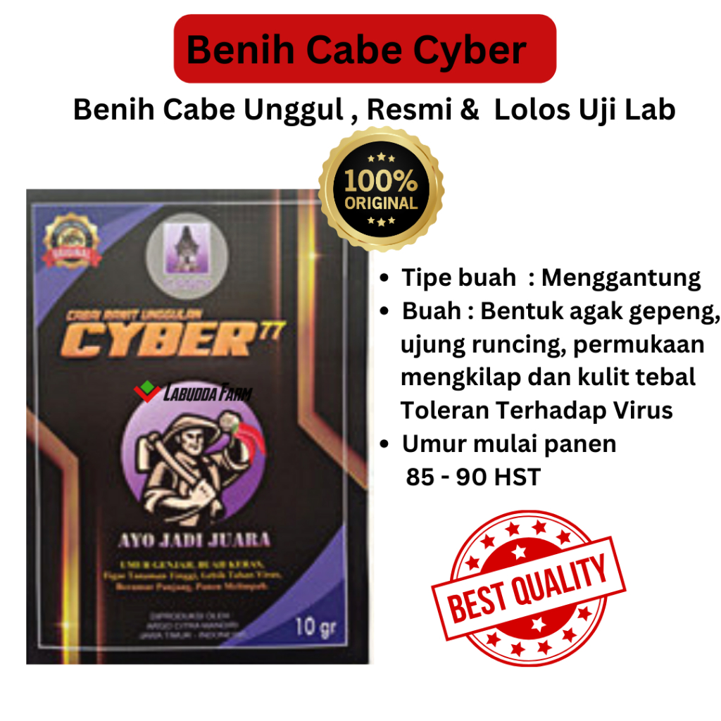 Bibit Cabe Rawit Unggul CYBER 77 Benih Cabe Cyber 77 Umur Genjah 10 Gram Benih Lombok Pedes Hot Chil