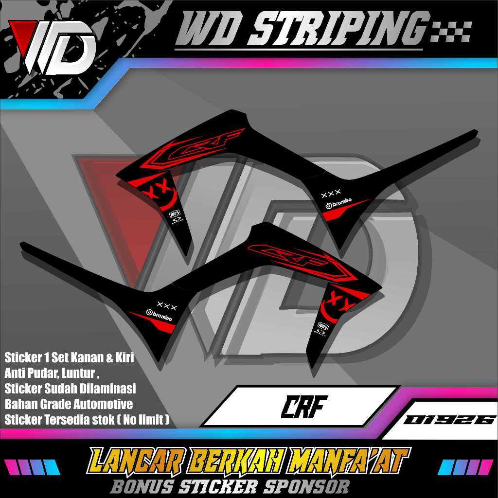 01926 Striping Sticker polet Variasi Motor Honda CRF 150 L 2019 2020 2021 2022 surex/sumo Stiker Lis