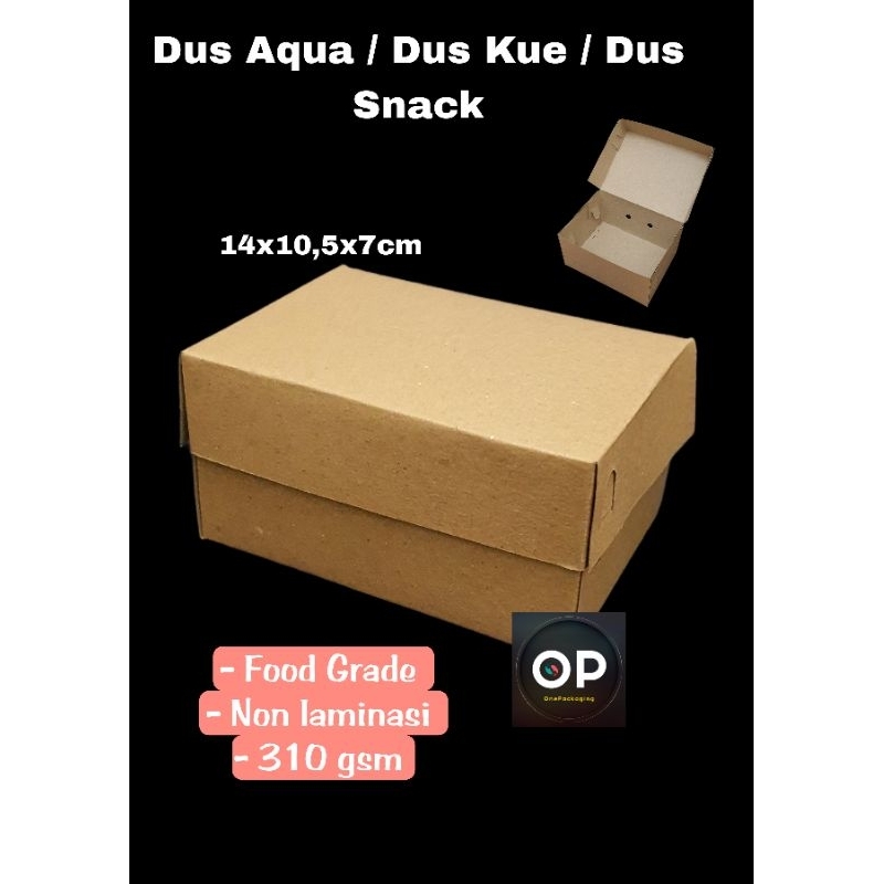 Dus Kraft Aqua 14x10x7,5cm / Dus Kraft Snack / Dus Kue / Dus Kue Aqua / Box Snack / Box Kue / Box Aq