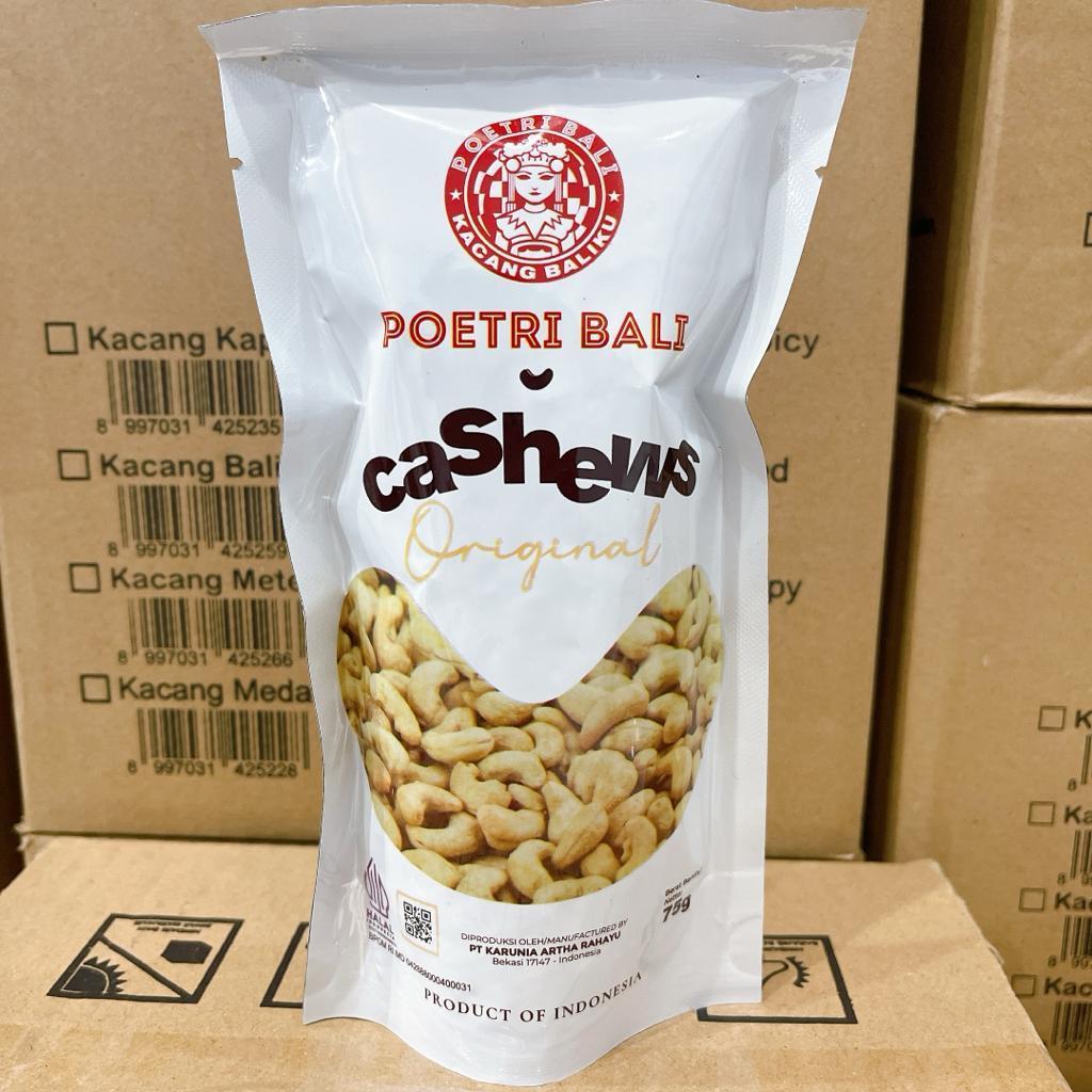 

Kacang Poetri Bali Cashew Original 75gram / Kacang Mete / Kacang Cashew / Kacang Mete Poetri Bali / Poetri Bali Kacang Cashew Mete