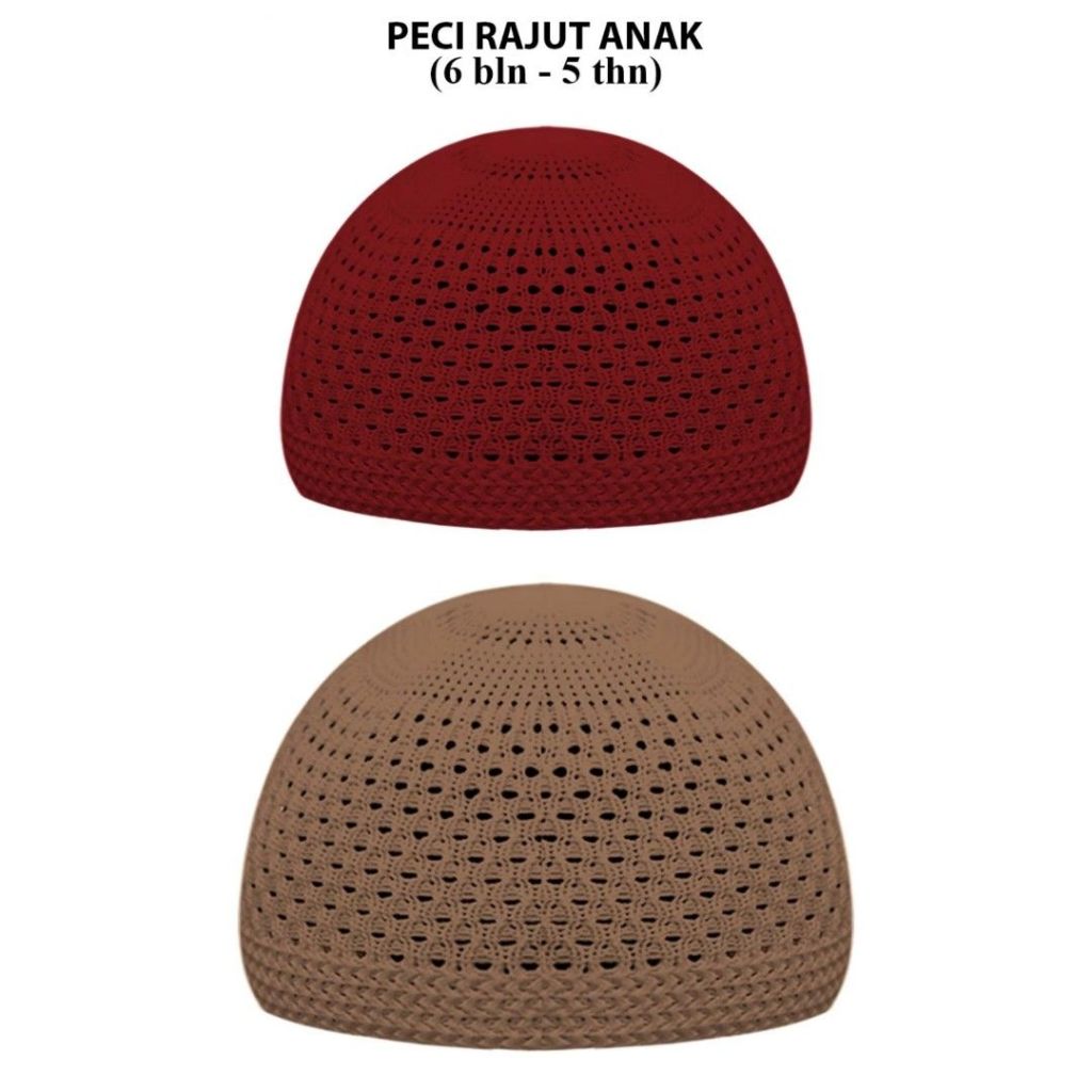 Ulikids Peci Rajut Anak Maroon & Coklat