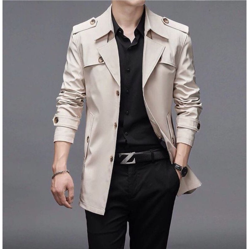 Jaket Jas Blazer Jubah Panjang Pria Long Coat Pria Korea style