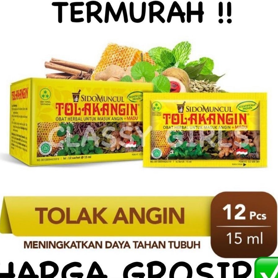 

C6369 Tolak Angin Cair Sido Muncul isi 12 Sachet