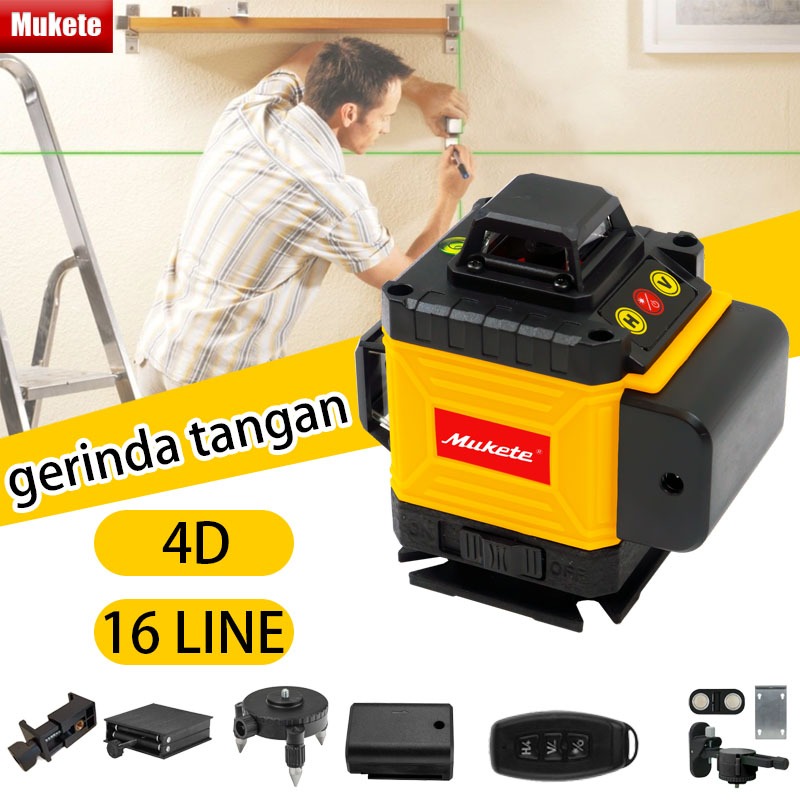 Mukete 4D 16 LINE meteran laser laser bangunan laser waterpass laser line line waterpass laser bangu