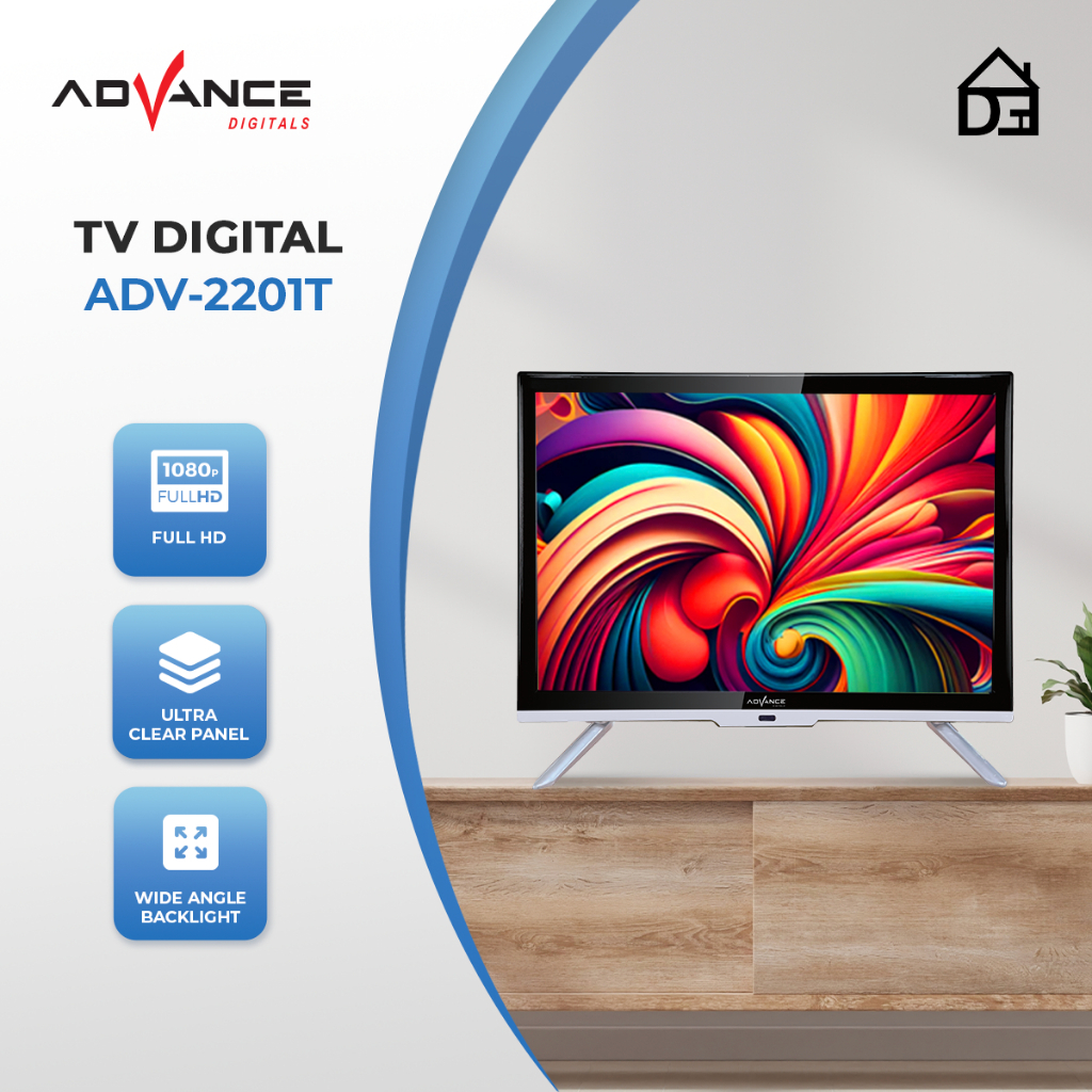 ADVANCE LED TV DIGITAL HD TV TVD ADV 2201 T / ADV-2201T / 2201T USB MOVIE 22 INCH 22" HDMI VGA