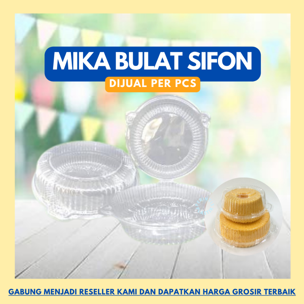 Mika Plastik Bulat Sifon/Mika Bulat Bolu Chiffon 20 22 perpcs