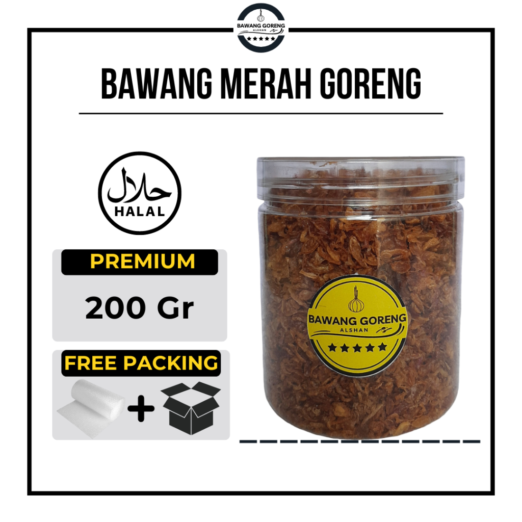 

Premium [Promo] Bawang Merah Goreng (Tanpa Campuran) Kemasan Toples Isi 200Gr