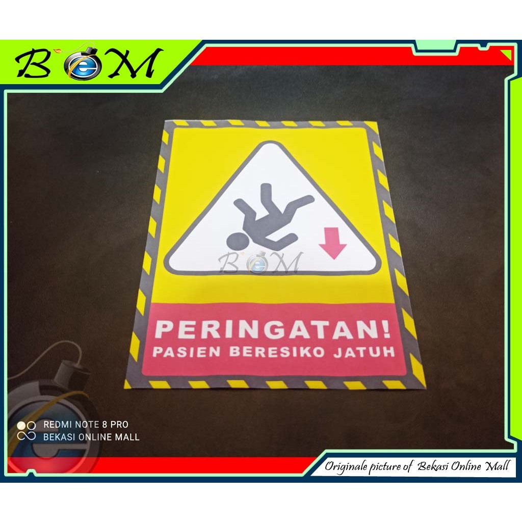 

stiker sticker peringatan warning rumah sakit klinik pasien beresiko terjatuh