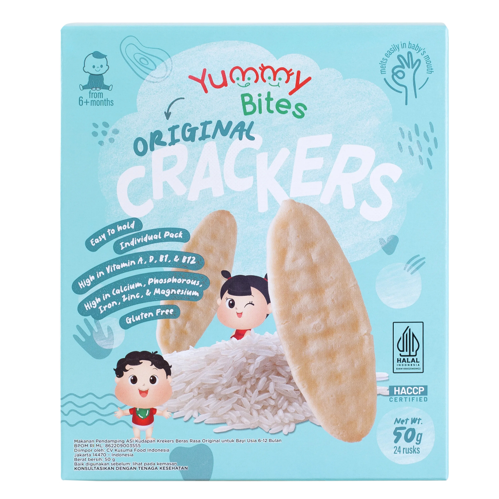 YUMMY BITES RICE CRACKERS BERAS MPASI NON MSG 50gram HALAL MUI