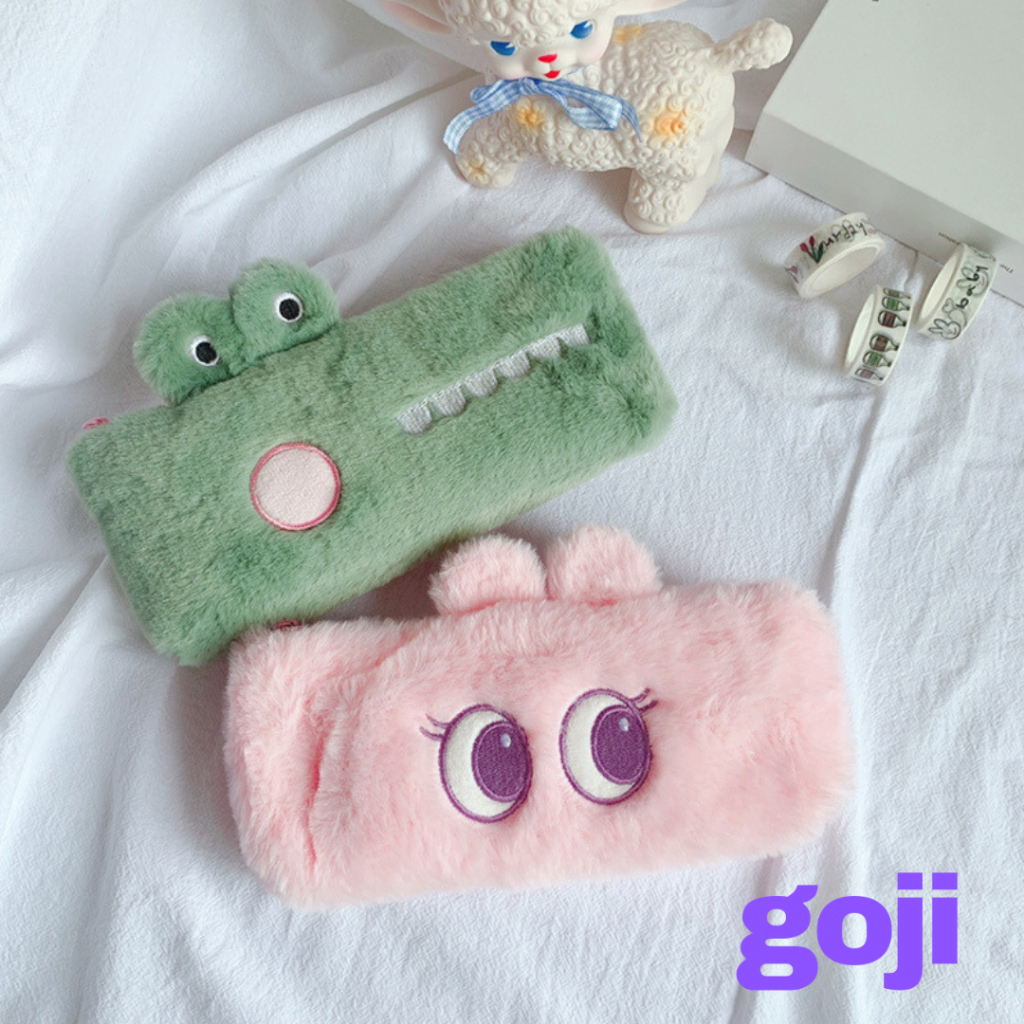 

GOJI Kotak Pensil Bulu Halus Motif Crocodile Green Rabbit Bunny Pink Aesthetic Kapasitas Besar Tempat Pencil Case