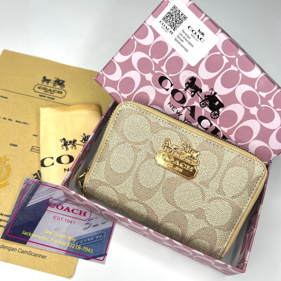 ART F9X8 Dompet Coach Mini Import Free Box DUSTBAG  FAKEBILL  Dompet Kartu Coach