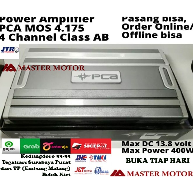 Car Power Amplifier merk PCA 4 channel - MOS 4.175 Power amp Ministry of Sound Audio Mobil