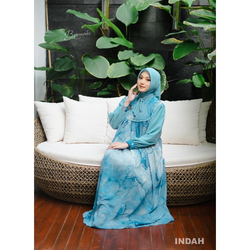 BRAND NEW DESIGN INDAH gamis set premium original by BERMERKS SYARI