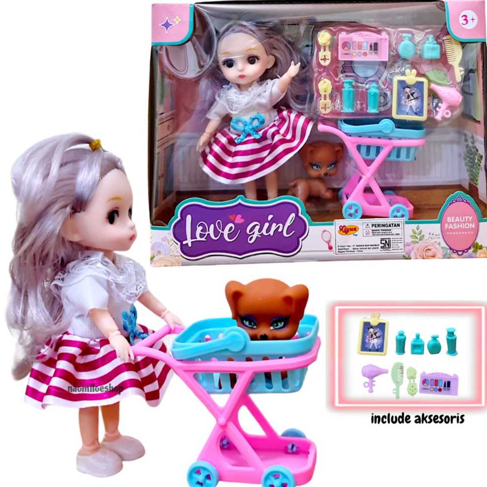 ART D52G Love girl chelsea mainan boneka yuna pet Boneka Princess Dengan Peliharaan Mainan Anak Pere