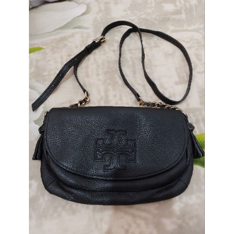 TAS TB BLACK TORYBURCH SLING HITAM