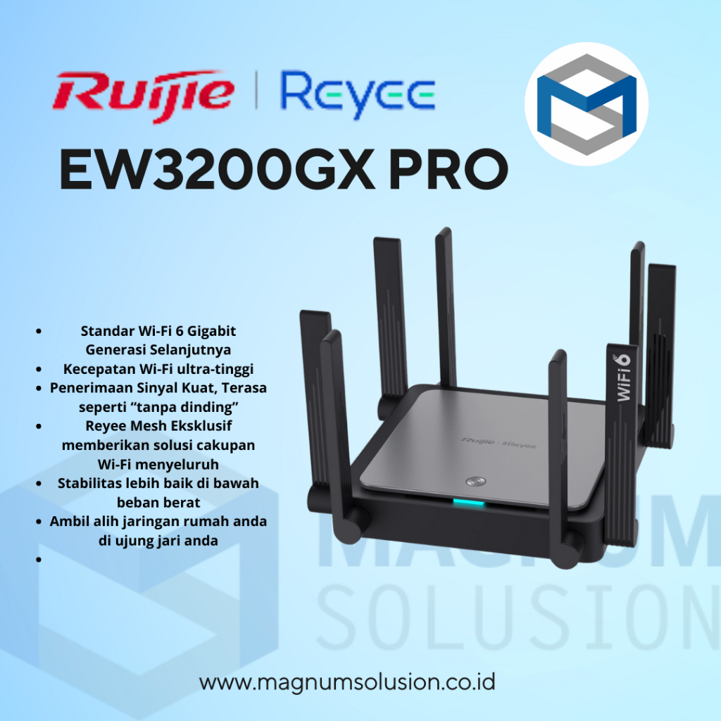 RUIJIE RG-EW3200GX PRO || 3200M Wi-Fi 6 Dual-band Gigabit Mesh Router