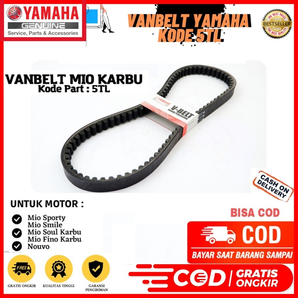 VANBELT V BELT BAN PENGGERAK ONLY MIO SPORTY , MIO SMILE , MIO SOUL KARBU FINO KARBU MIO LAMA FINO K