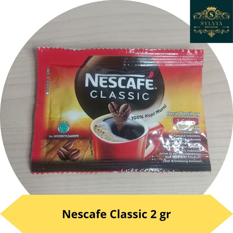 

Nescafe Classic Kopi Murni Instant Tanpa Gula 2 gr