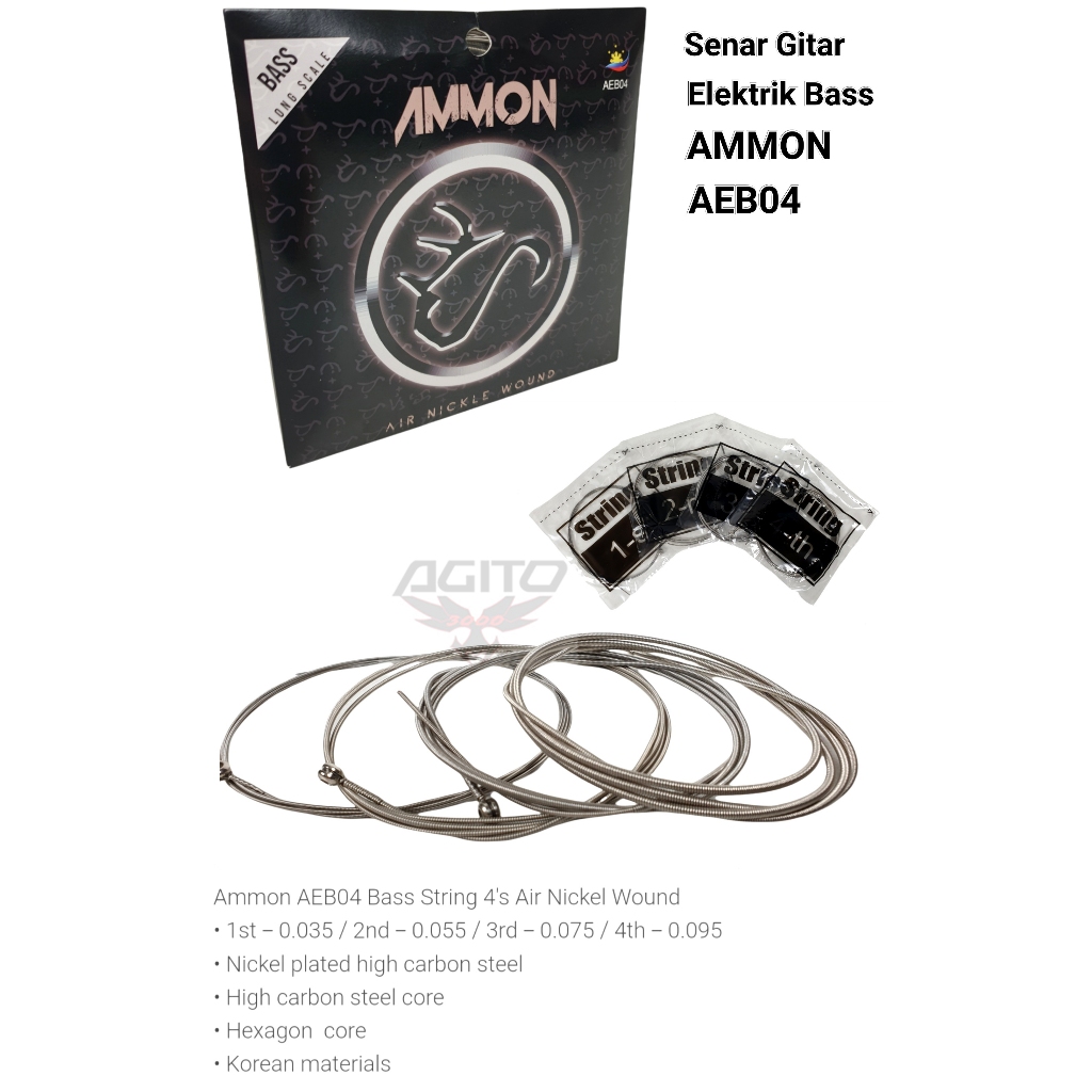 Senar Gitar Elektrik Listrik Bass Ammon AEB04 Nickel Wound ORI