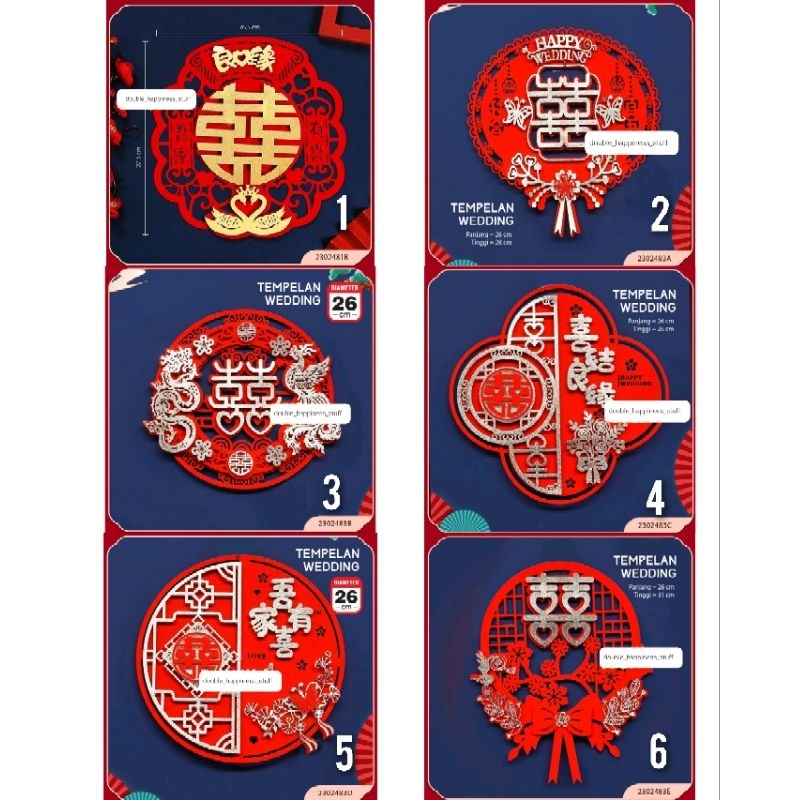 tempelan wedding/ tempelan sanghi/tempelan chinese wedding/sticker pintu/sticker wedding/sticker san