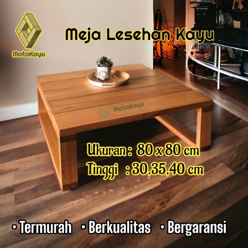 Meja tamu  80 x 80 cm meja lesehan kayu meja kopi meja komputer laptop