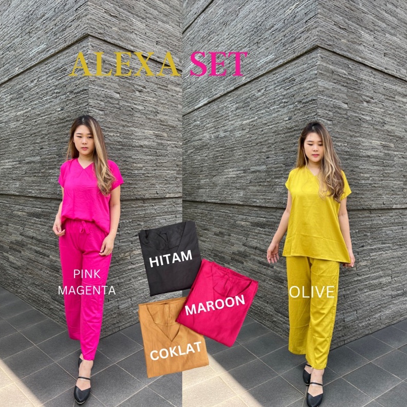 ART J4L7 ALEXA SET BY ANGGREK BIRU BAHAN RAYON TWILL ADEM