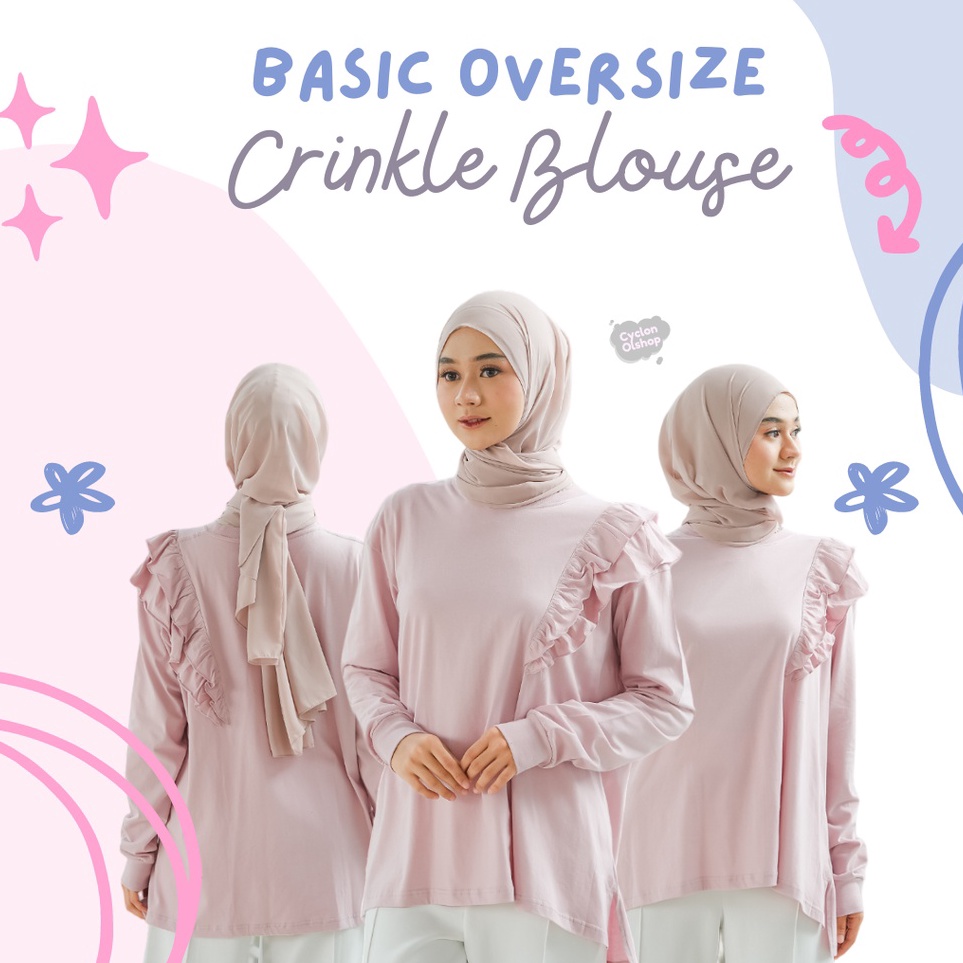 ART Q64O CYC  COD REALPICT  Kaos Basic Oversize Crinkle Rempel XXL  Cotton Combed  Atasan Trend Wani
