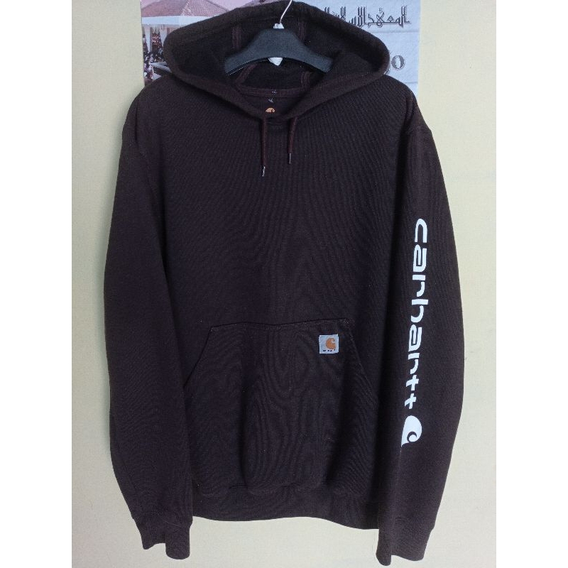 Hoodie Carhartt Spellout Brown