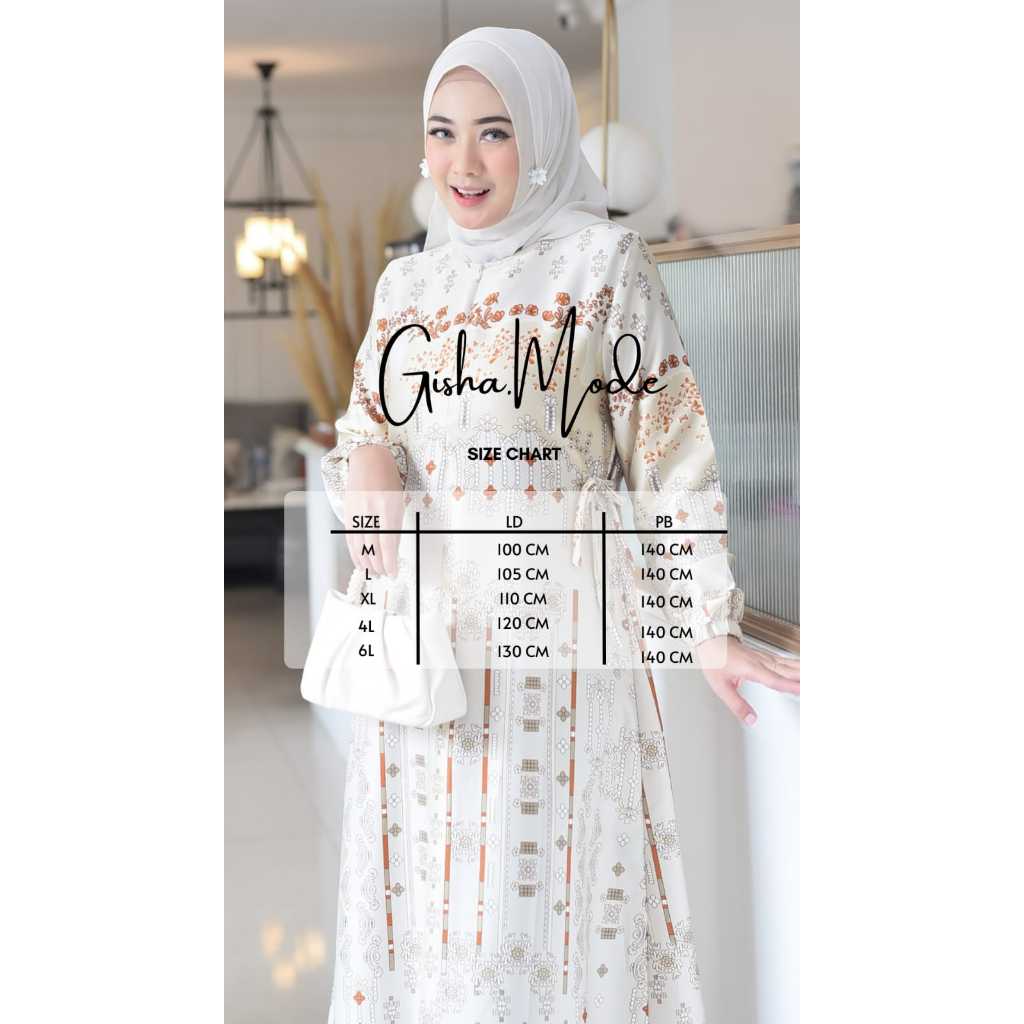 RJ3 Gishamode gamis SONYA silk gamis silk gamis motif gamis busuigamis jumbo LD 100-130cmgamis