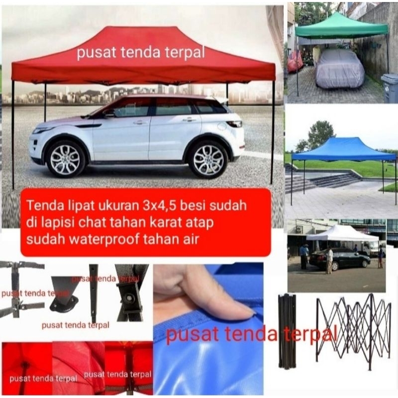 Tenda lipat ukuran 2x4 3x4,5 atap tebal sudah waterproof