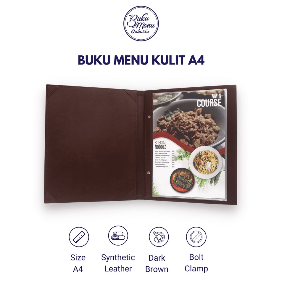

Kejar Surprise BUKU MENU RESTORAN KULIT ISI PLASTIK A4 15X3CM READY STOCK HARGA TERJANGKAU CAFE RESTORAN HOTEL